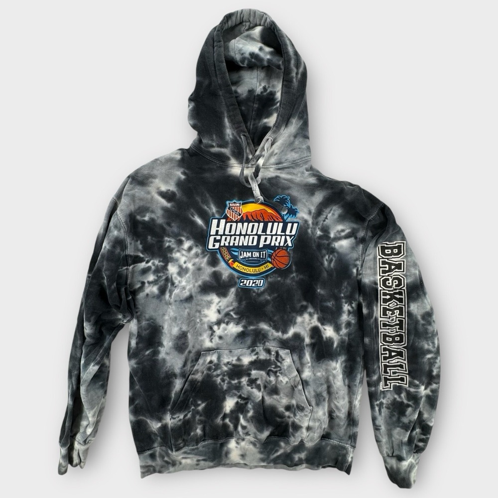 Colortone Hoodie‎ Mens Medium Honolulu Grand Prix Tie Dye Sweatshirt Basketball